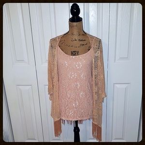 Anne Taylor Loft Chemise Kimono Set